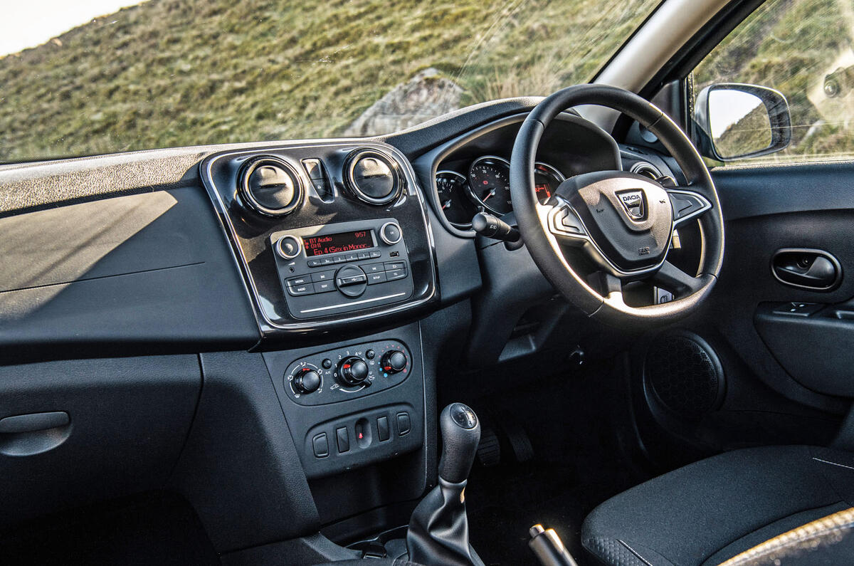Dacia Sandero on a Welsh B-road