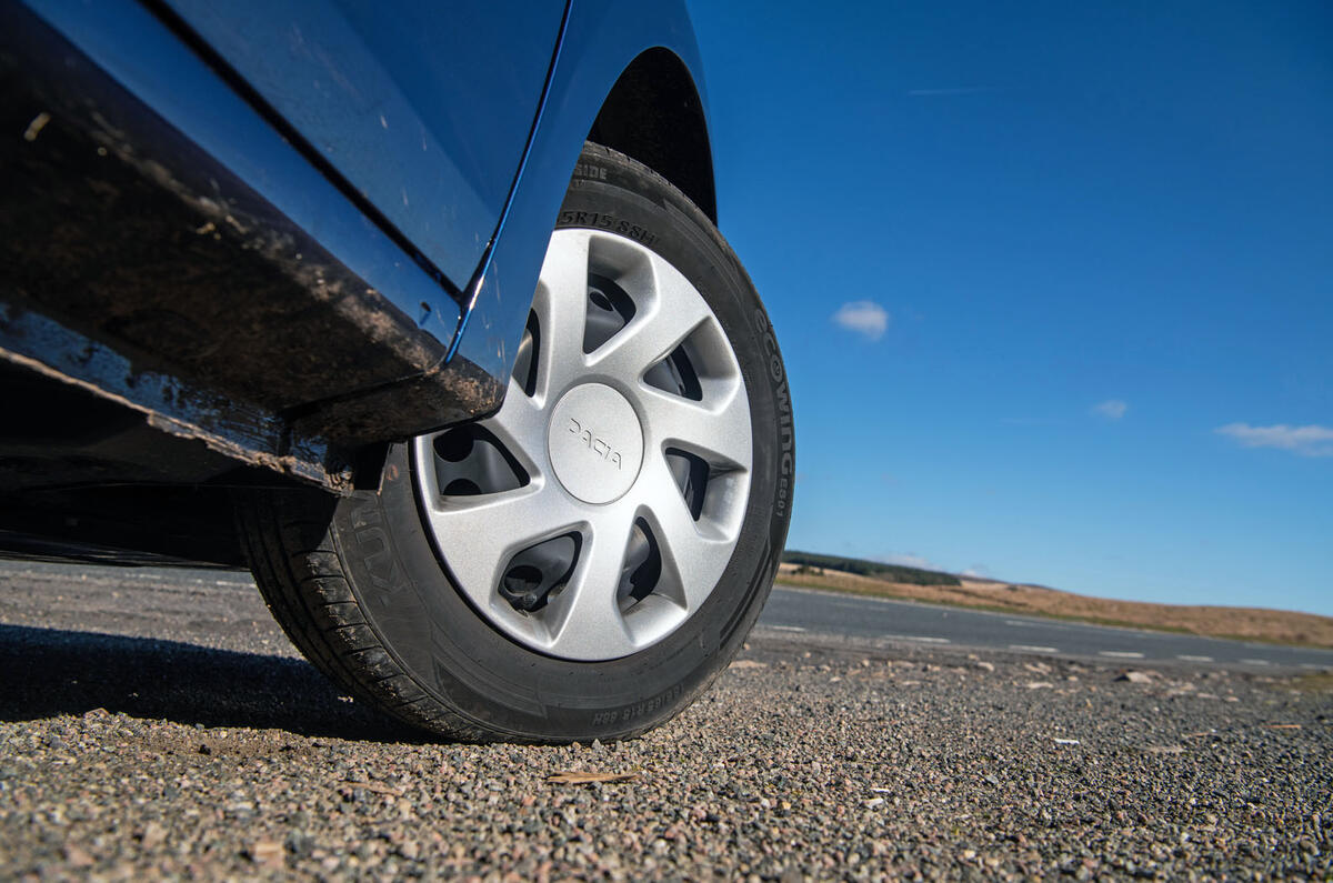 Dacia Sandero on a Welsh B-road