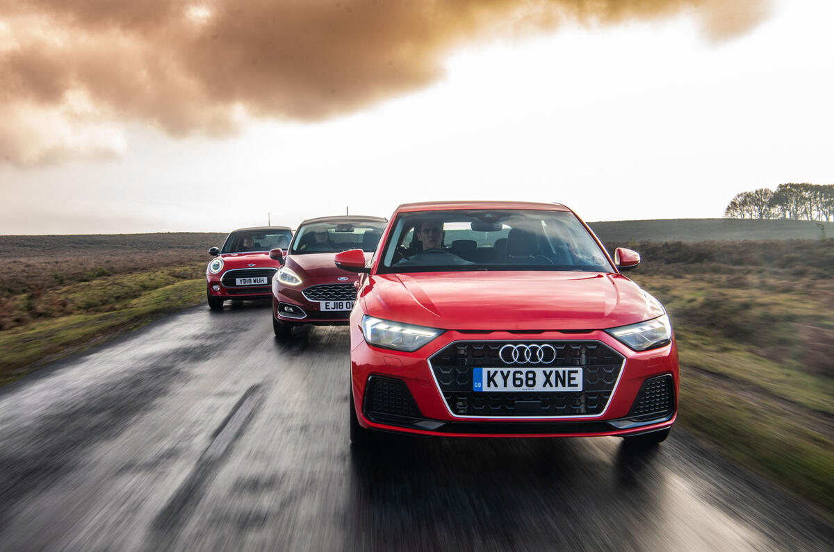 Audi A1 v. Ford Fiesta Vignale v. Mini Cooper Classic