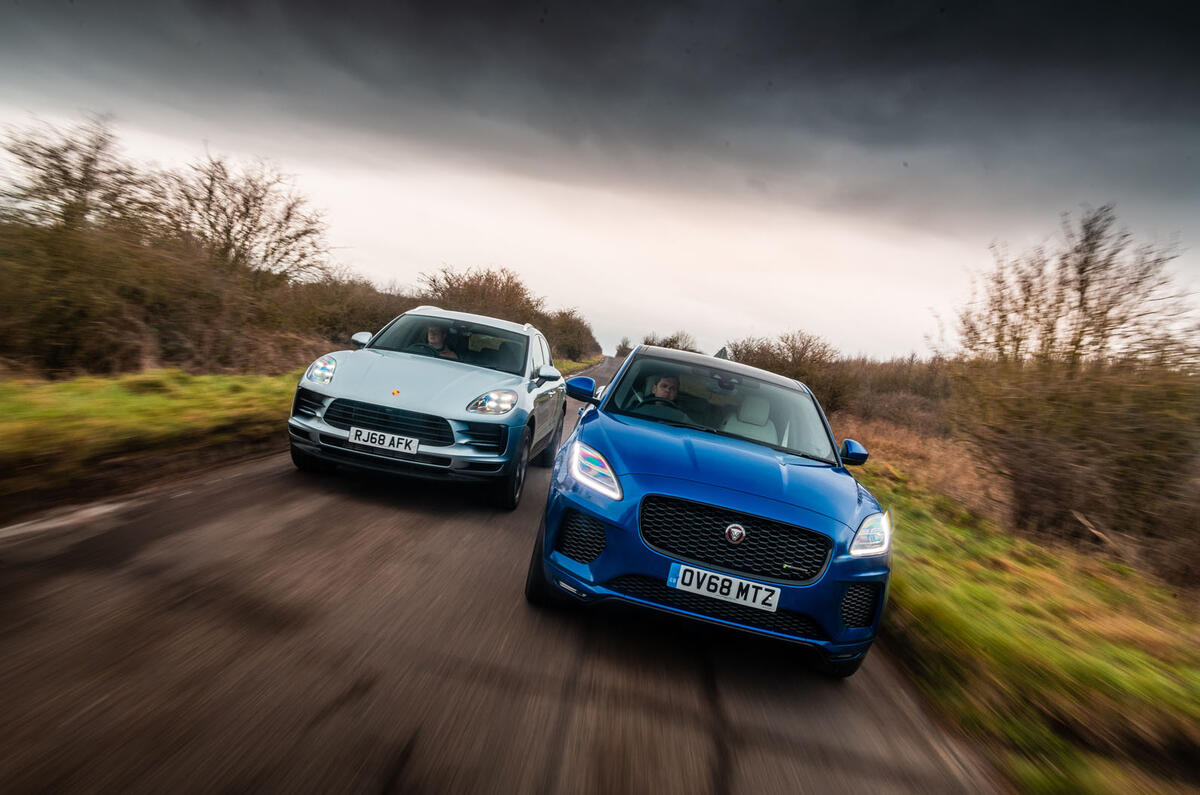 Porsche Macan vs Jaguar E-Pace 2019 - twin tracking