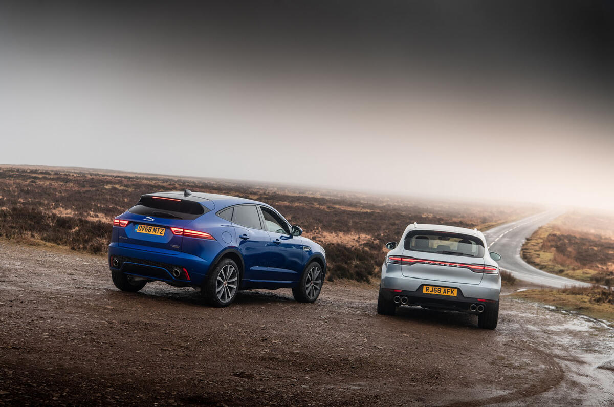 Porsche Macan vs Jaguar E-Pace 2019 - open road