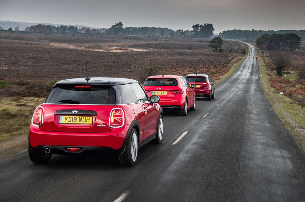 Audi A1 v. Ford Fiesta Vignale v. Mini Cooper Classic