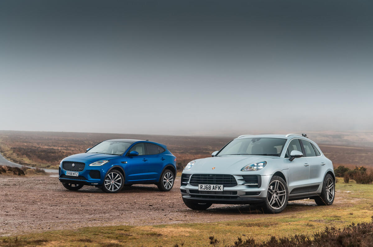 Porsche Macan vs Jaguar E-Pace 2019 - static front