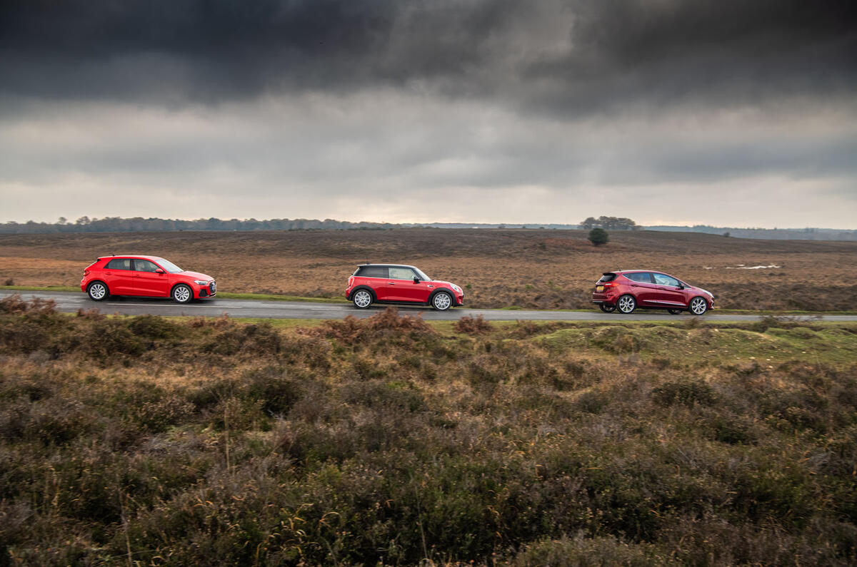 Audi A1 v. Ford Fiesta Vignale v. Mini Cooper Classic