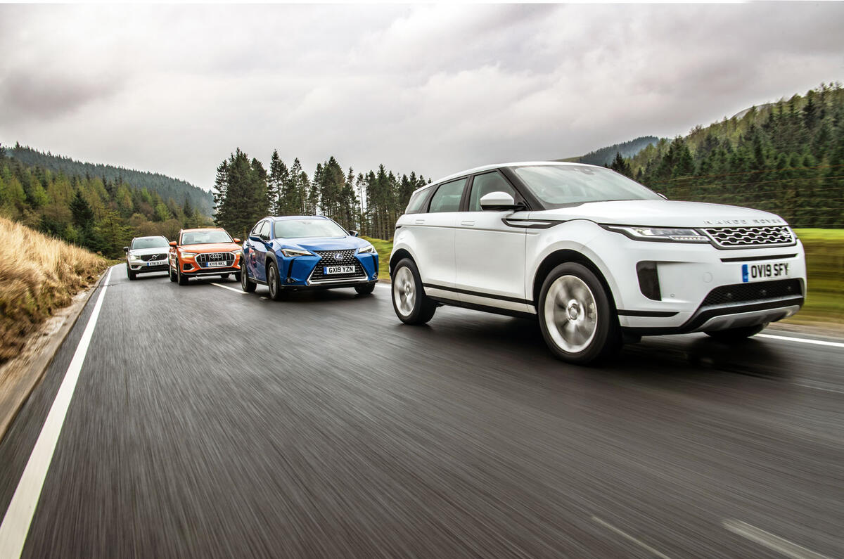 Range Rover Evoque vs Audi Q3 vs Volvo XC40 vs Lexus UX Range Rover Evoque vs Audi Q3 vs Volvo XC40 vs Lexus UX
