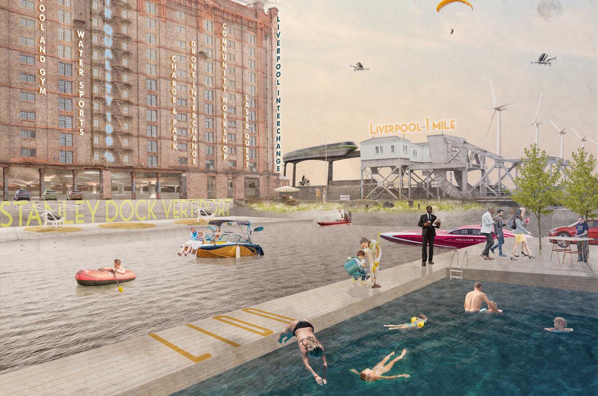 Liverpool's Stanley Dock is depicted as a hub of social and commercial activity
