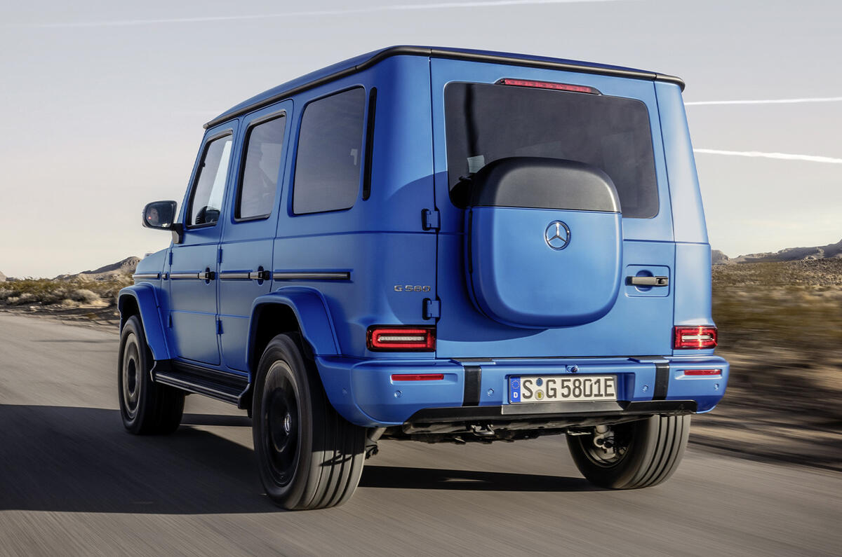 Electric G Class blue rear dynamic Electric G Class blue rear dynamic