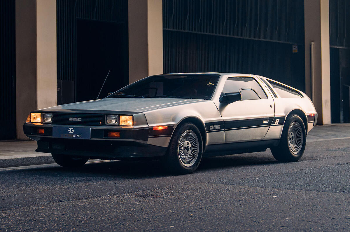 Electrogenic Delorean DMC 12 front three quarter