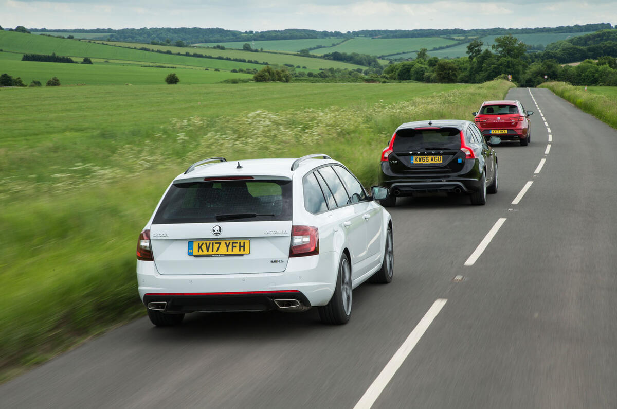 Skoda Octavia vRS estate vs. Seat Leon ST Cupra vs. Volvo V60 AWD Polestar - fast estate triple test