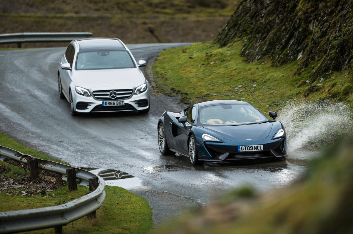 McLaren 570GT vs Volkswagen Golf GTI vs Mercedes-Benz E-Class Estate: road test of the year