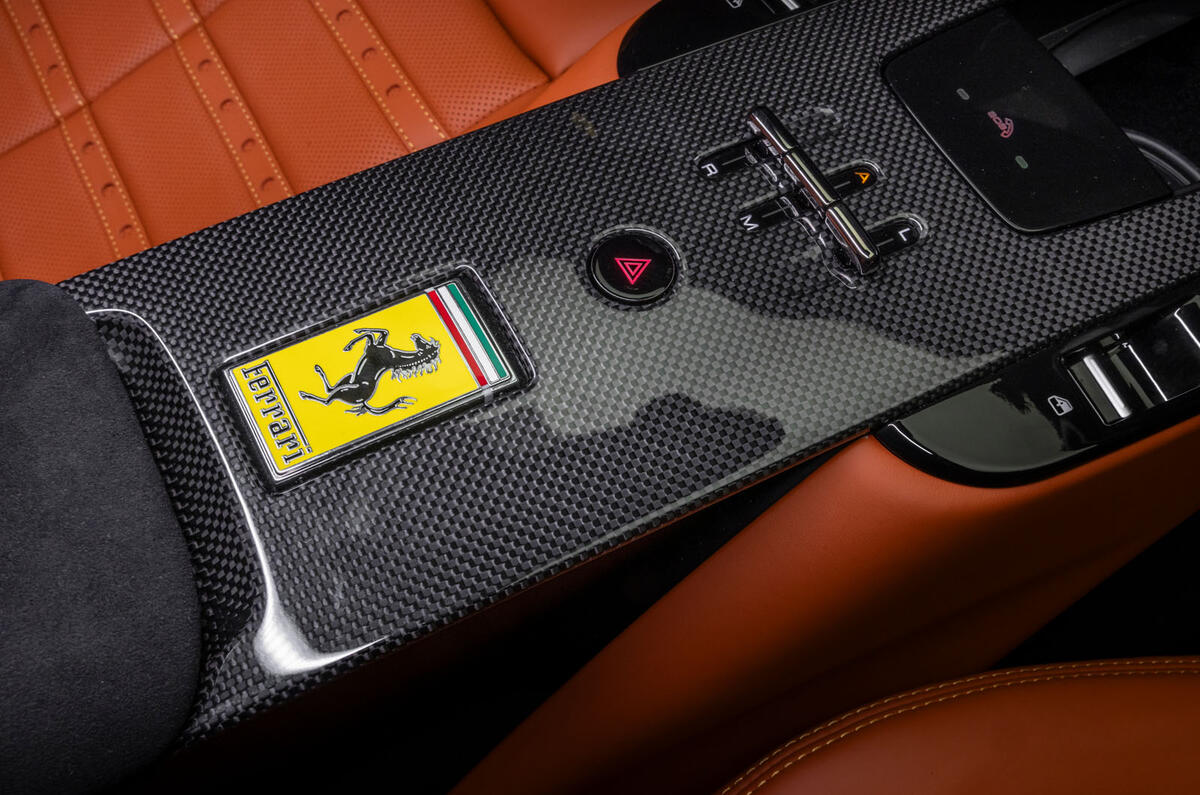 Ferrari Amalfi centre console detail