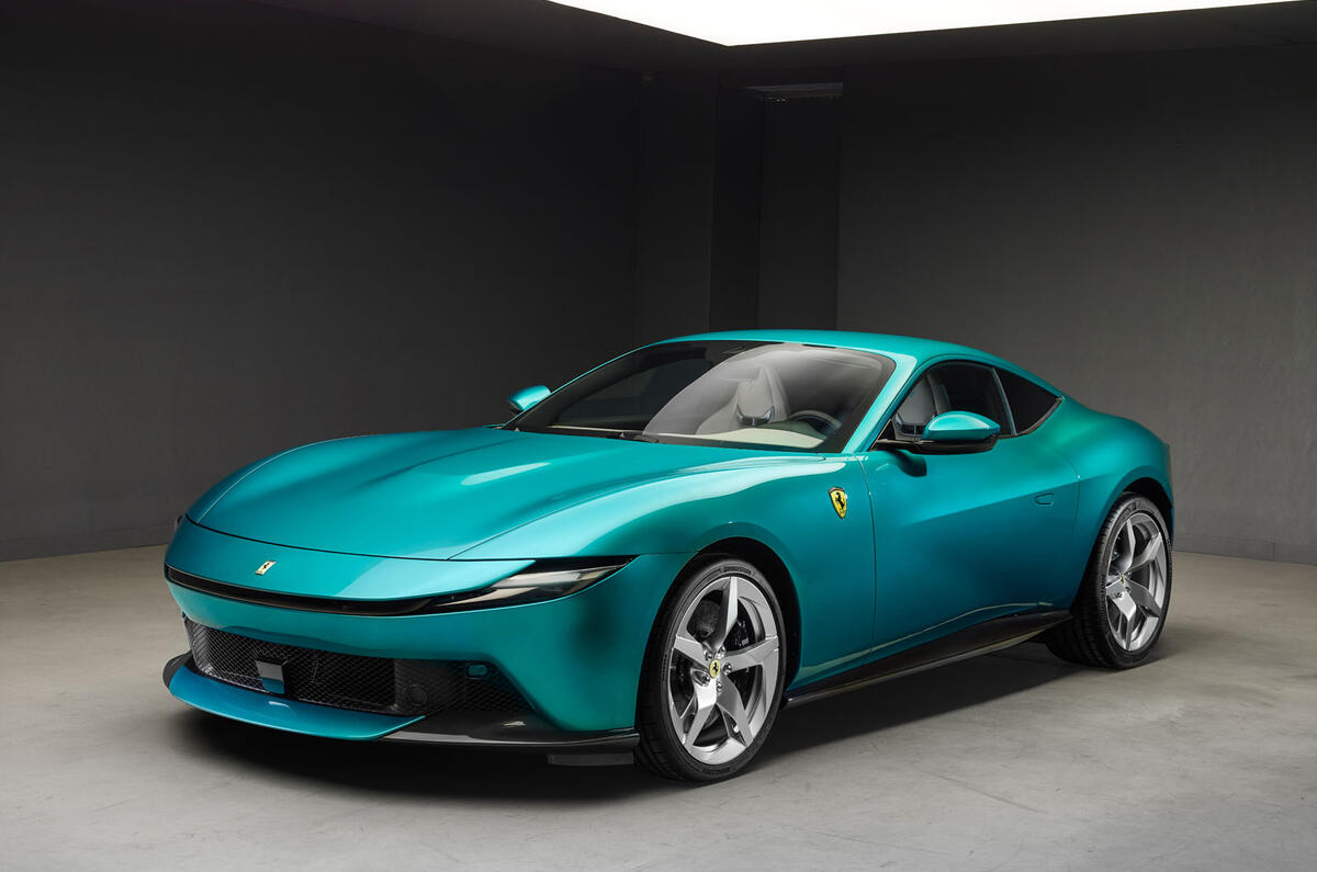 Ferrari Amalfi front quarter static blue