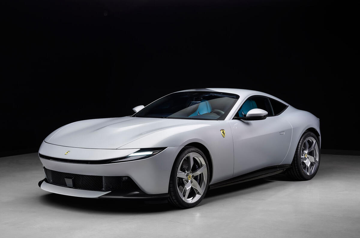 Ferrari Amalfi front quarter static white