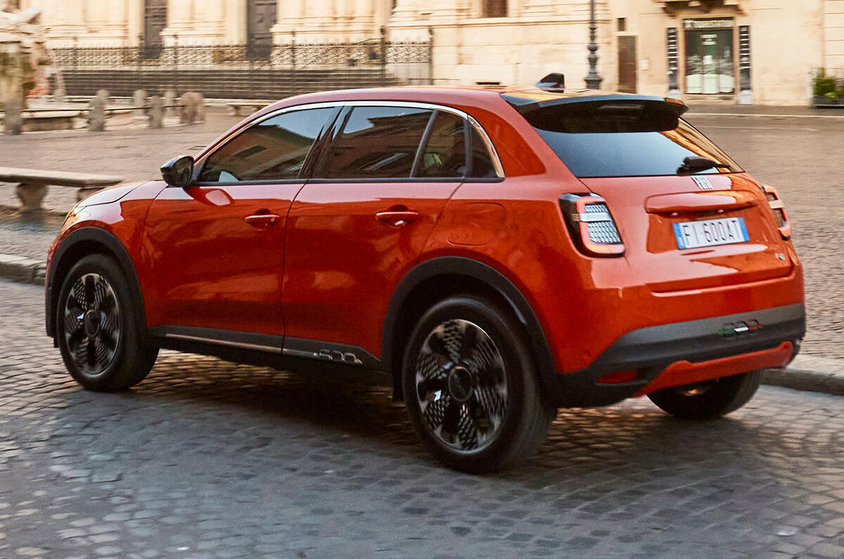 Fiat 600e rear three quarter Fiat 600e rear three quarter