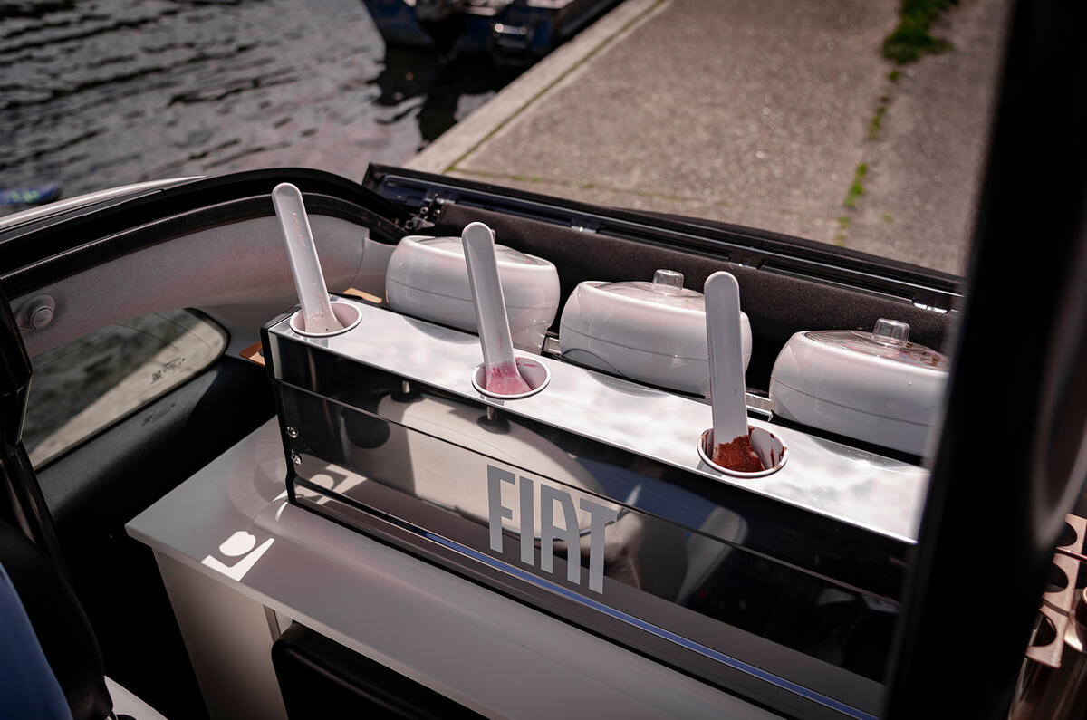 Fiat 500e Gelateria Edition ice cream scoops