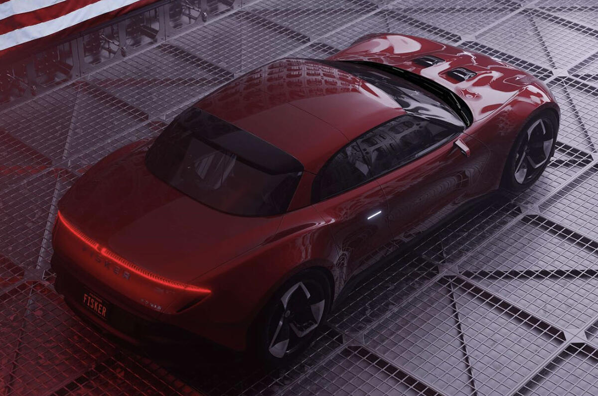 Fisker Ronin rear three quarters from above Fisker Ronin rear three quarters from above