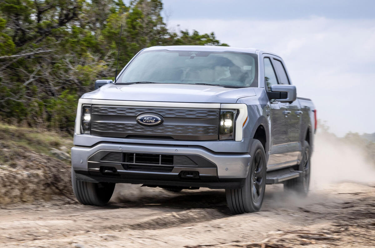 Ford F150 Lightning 2023 front quarter tracking