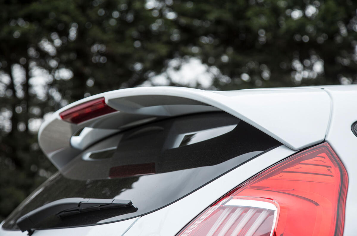 Ford Fiesta ST Mk7 rear spoiler detail Ford Fiesta ST Mk7 rear spoiler detail