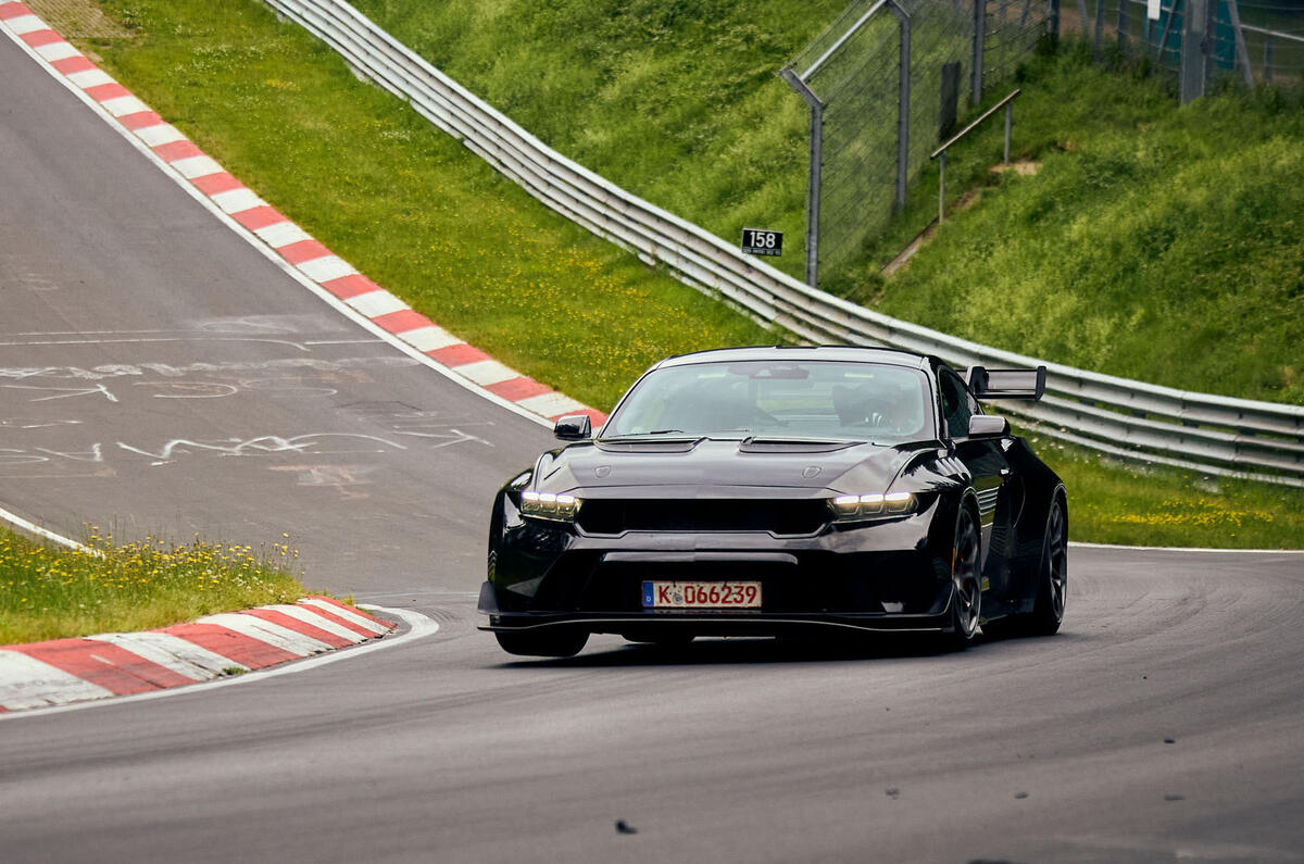 Ford Mustang GTD Nurburgring front cornering Ford Mustang GTD Nurburgring front cornering