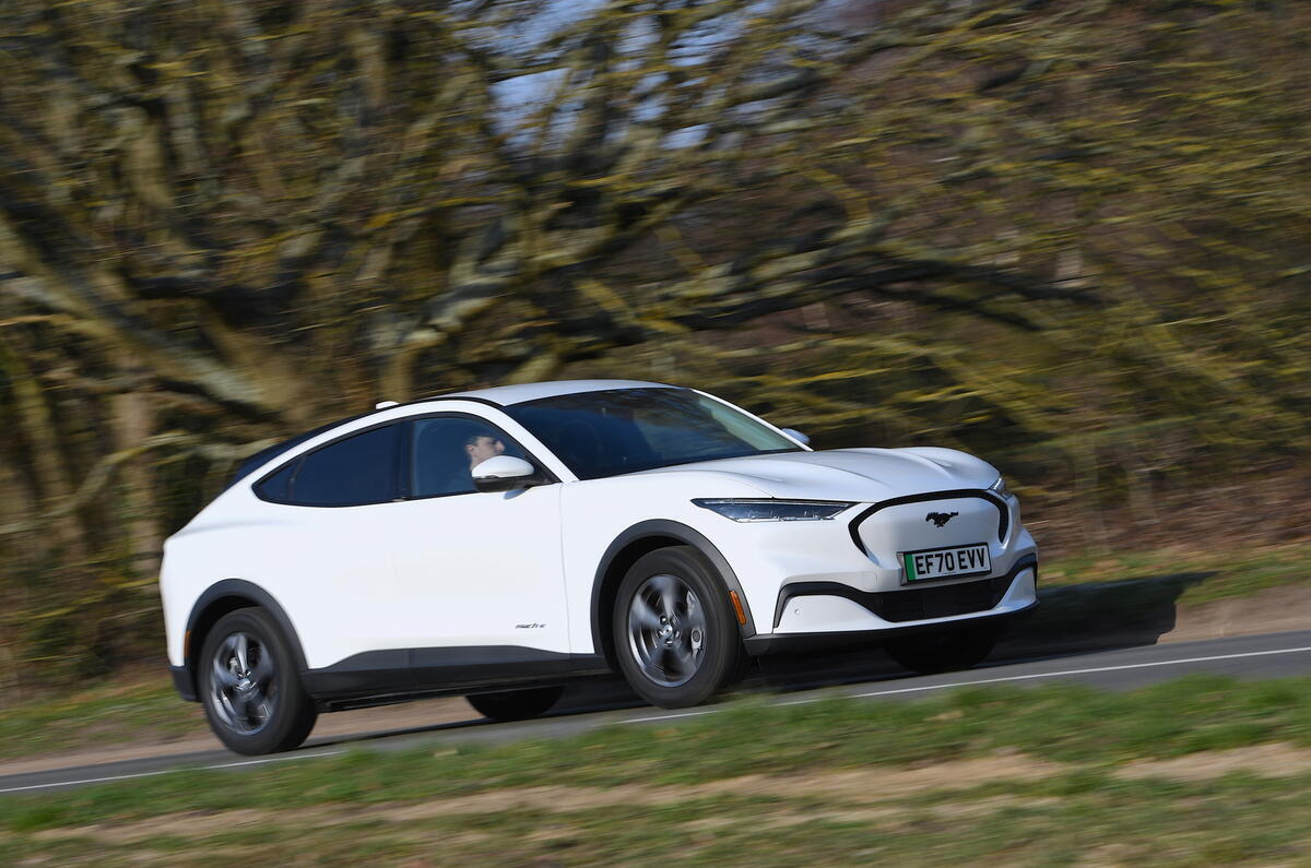 Ford Mustang Mach E 2021 front quarter tracking Ford Mustang Mach E 2021 front quarter tracking