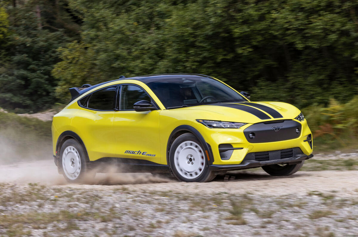 Ford Mustang Mach E Rally 2023 front cornering dirt Ford Mustang Mach E Rally 2023 front cornering dirt