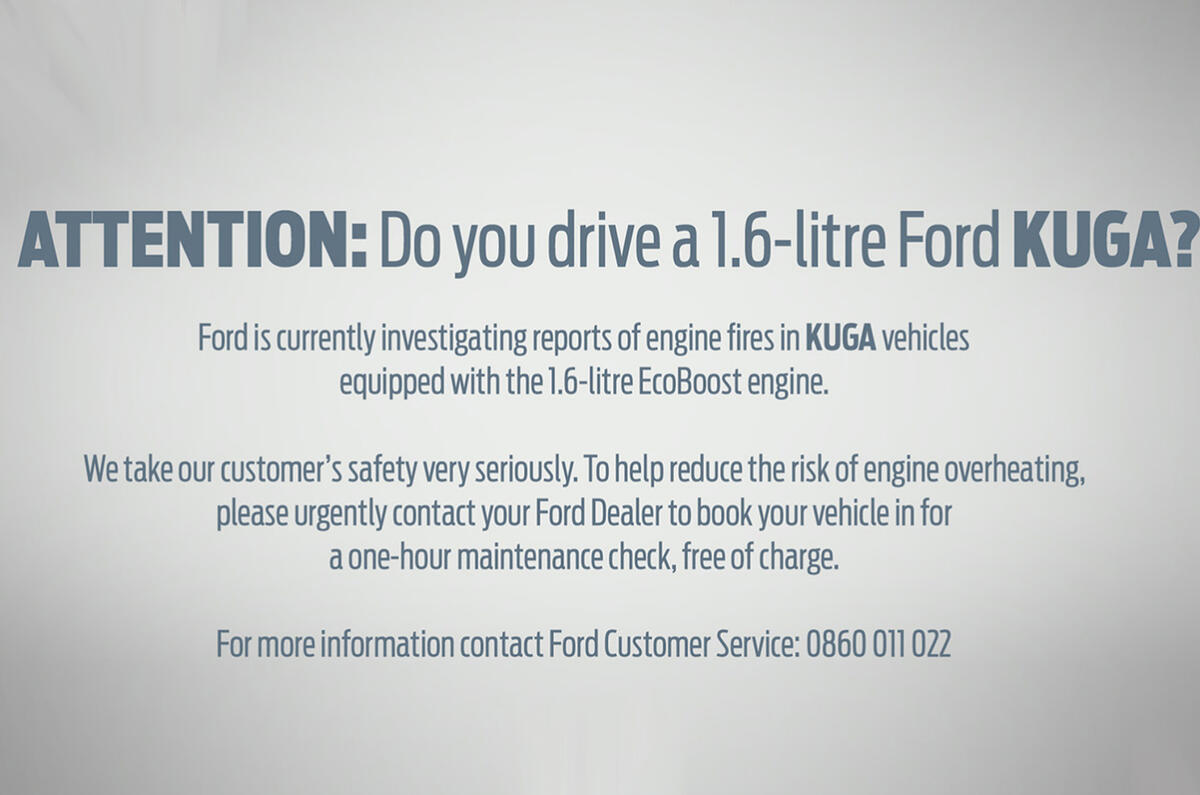 Ford Kuga recall