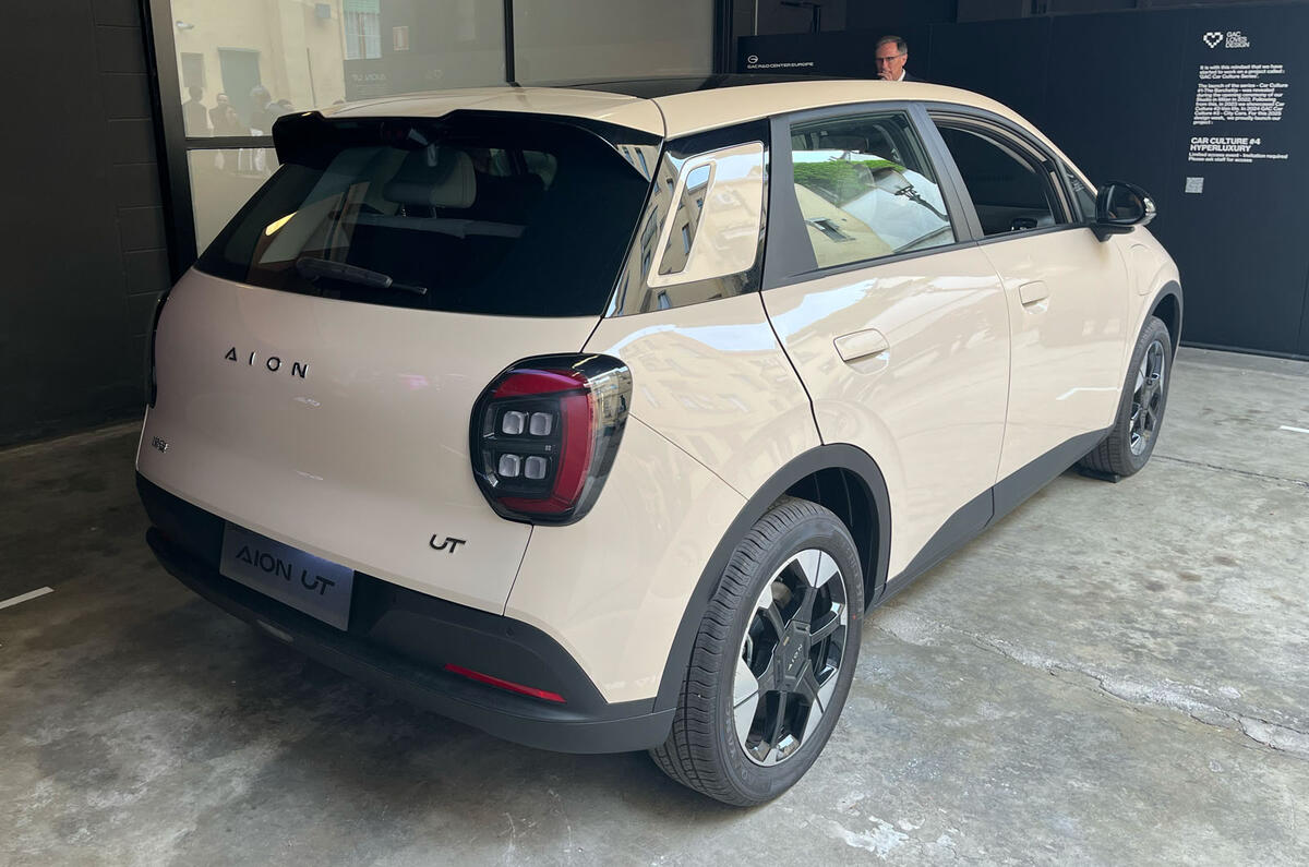 GAC Aion UT Milan Design Week rear quarter GAC Aion UT Milan Design Week rear quarter