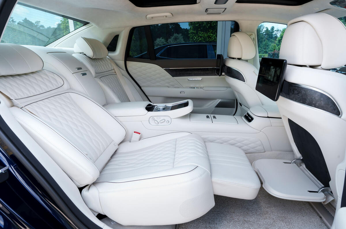 Genesis G90 LWB Europe 2024 interior rear Genesis G90 LWB Europe 2024 interior rear