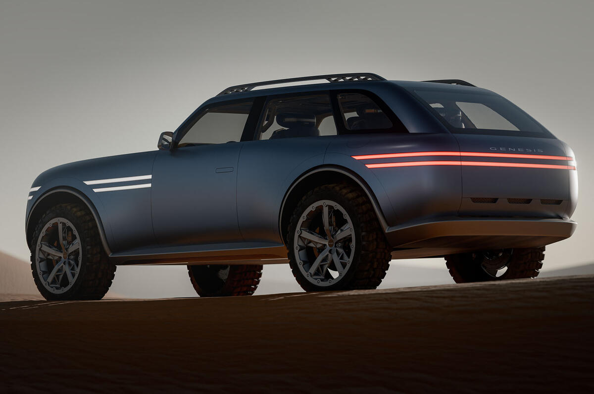 Genesis X Gran Equator concept rear quarter Genesis X Gran Equator concept rear quarter