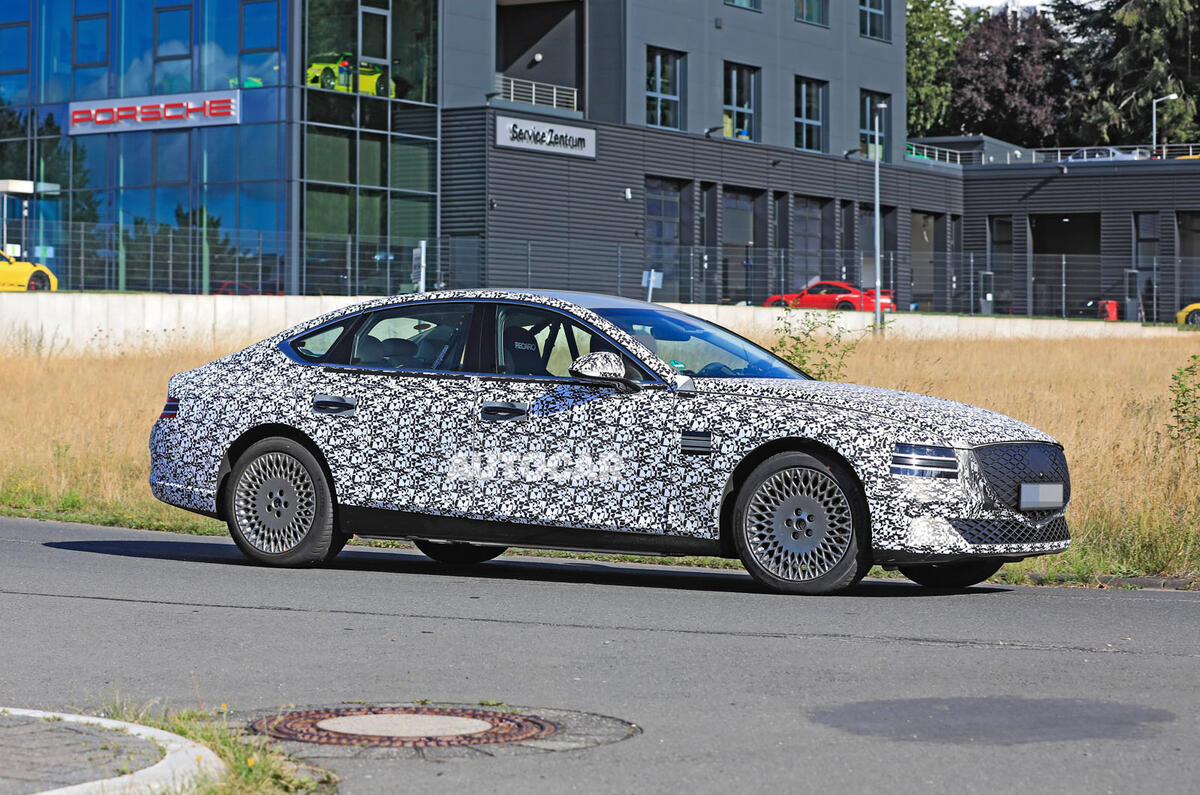Genesis G80 spy images - on the road