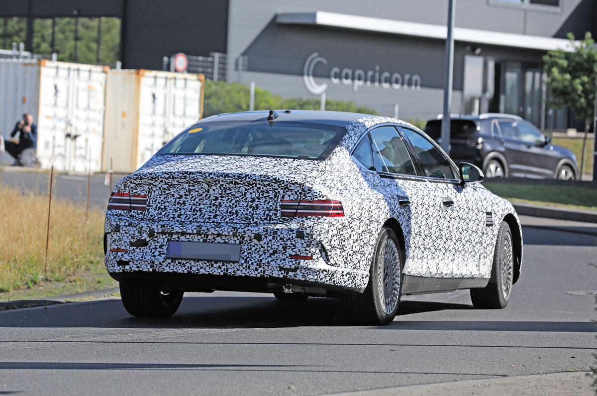 Genesis G80 spy images - rear