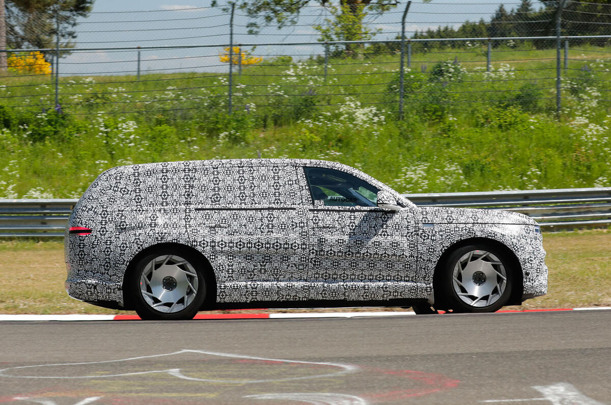 Genesis GV90 prototype testing at Nurburgring   cornering   side Genesis GV90 prototype testing at Nurburgring   cornering   side