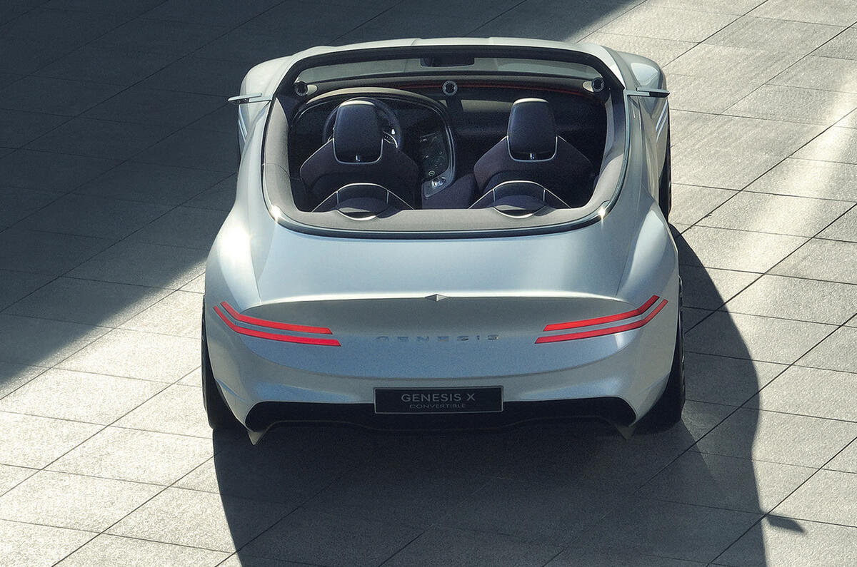 Genesis X Convertible roof down rear Genesis X Convertible roof down rear