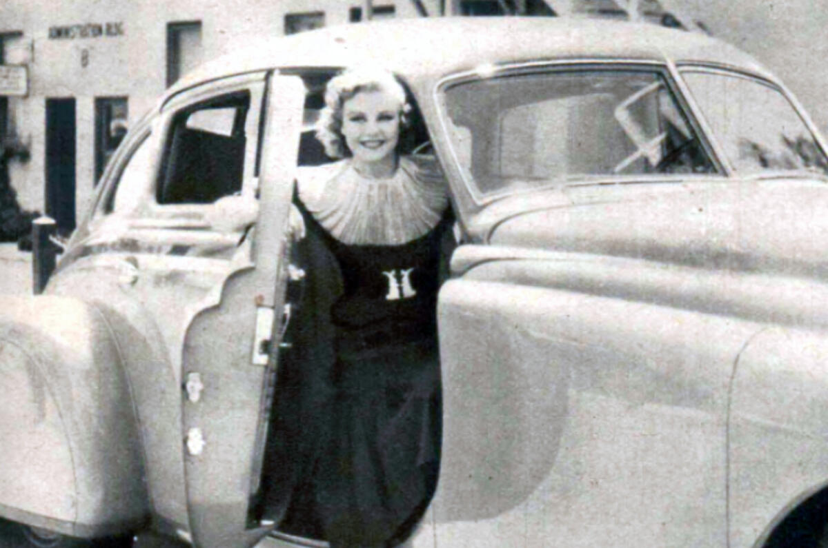 Ginger Rogers with car Ginger Rogers with car