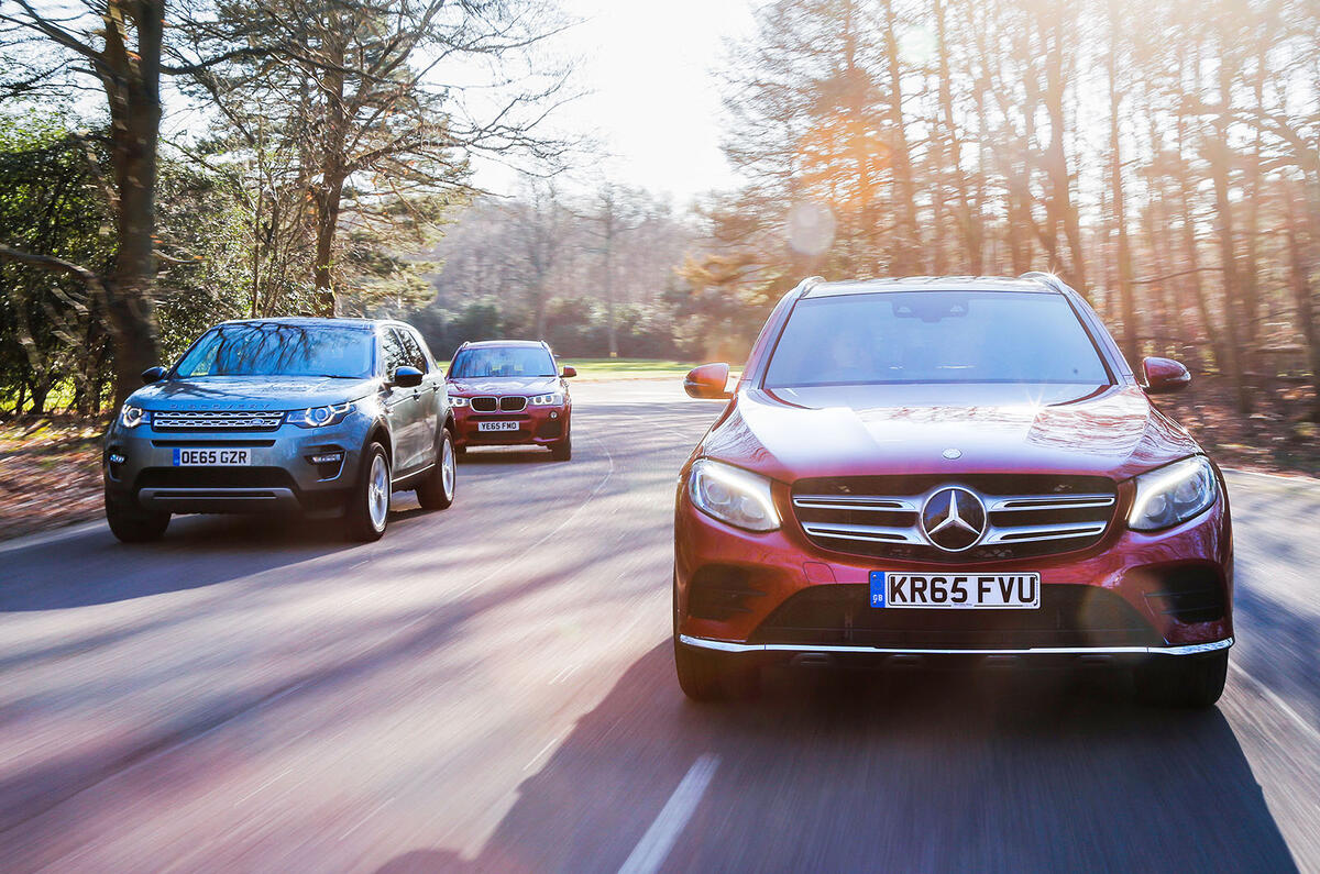 Mercedes-Benz GLC, BMW X3, Land Rover Discovery Sport