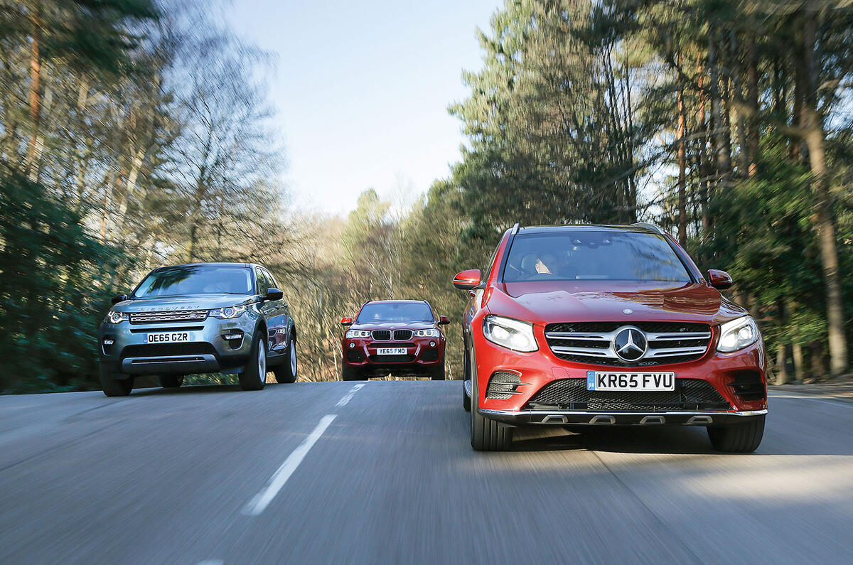 Mercedes-Benz GLC, BMW X3, Land Rover Discovery Sport