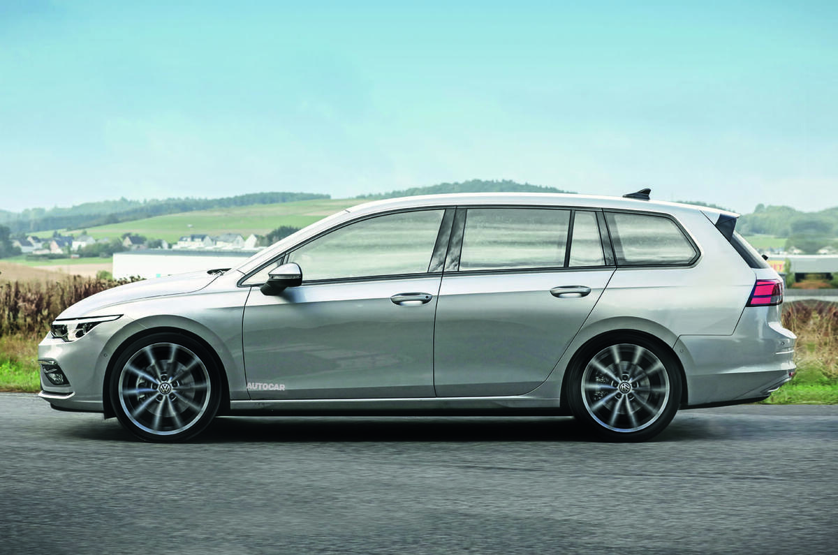 2020 Volkswagen Golf Estate, rendered by Autocar