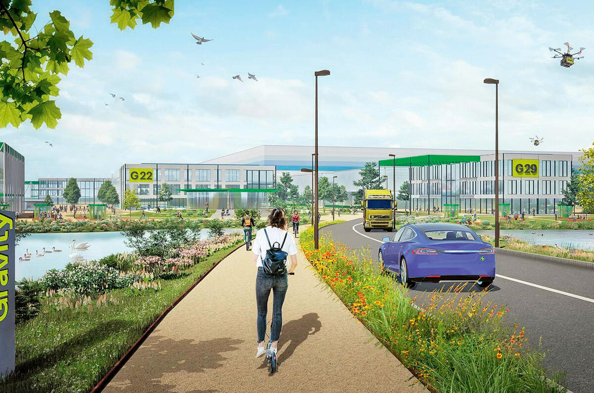 Gravity Business Park access road render Gravity Business Park access road render