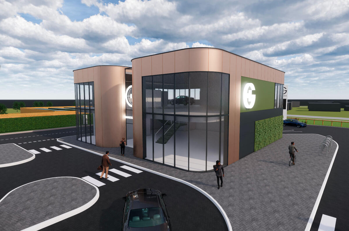 Gridserve forecourt Braintree - render Gridserve forecourt Braintree - render