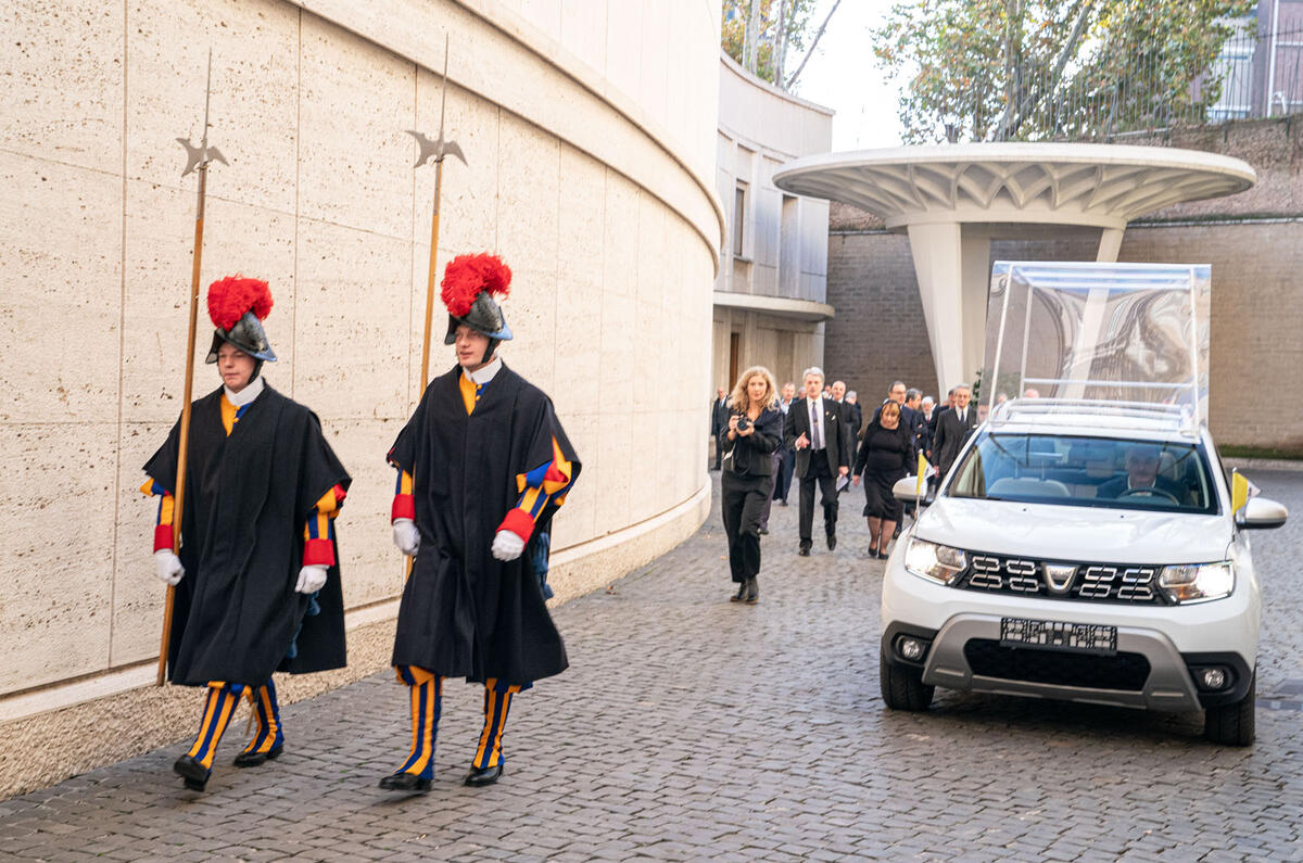 Pope Francis receives new Dacia Duster at The Vatican
