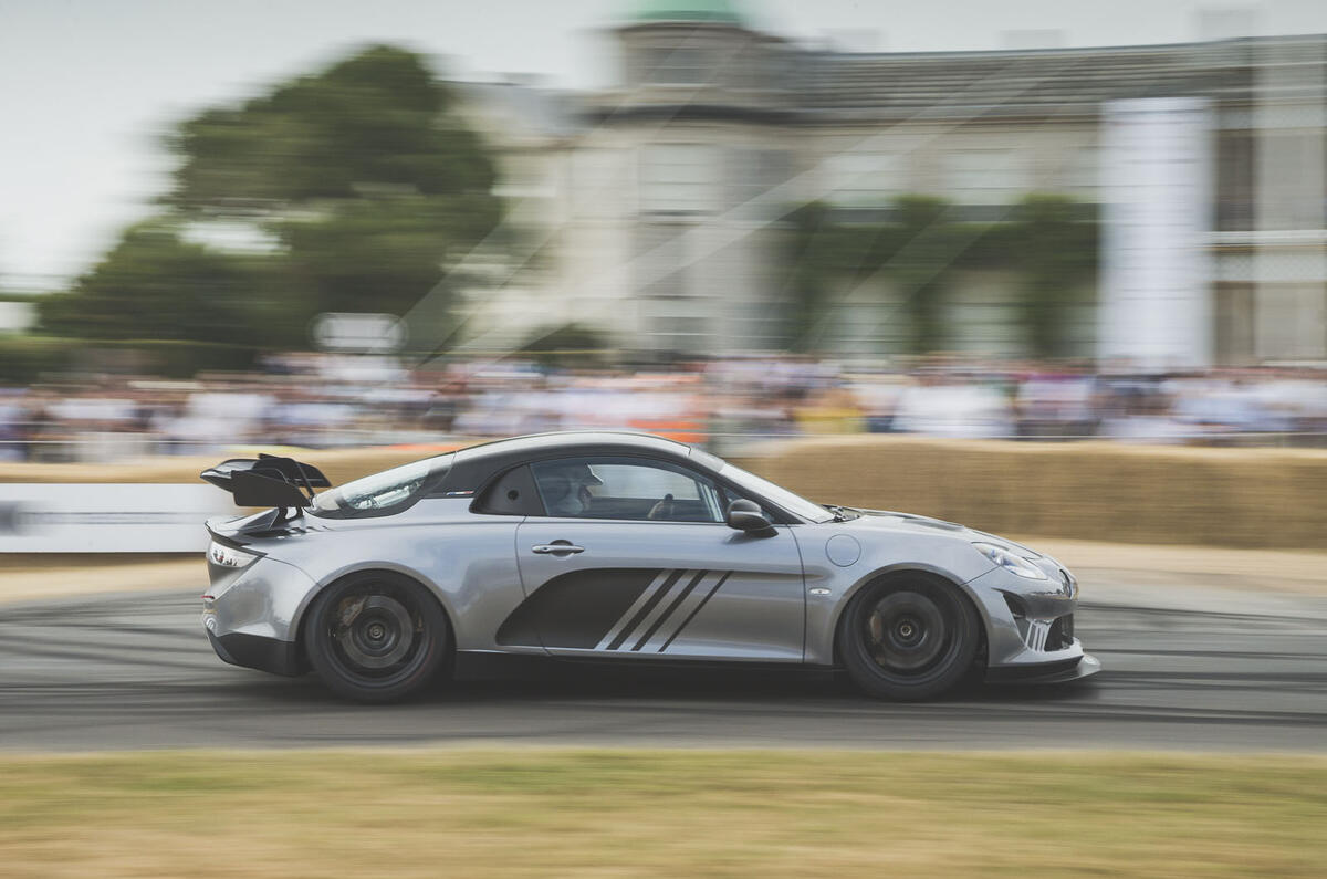 Alpine A110: GT4 and Cup motorsport versions of sports car shown at Goodwood