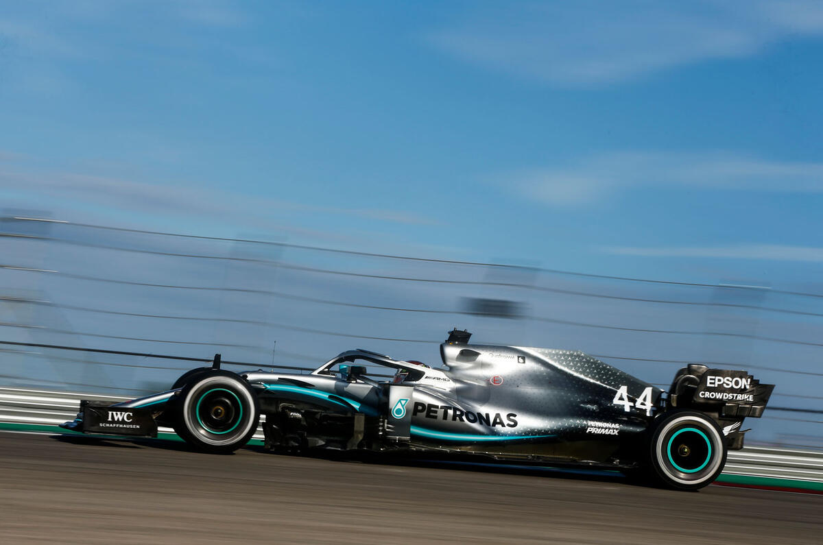 Lewis Hamilton wins sixth driver's world championship - credit: motorsportimages Lewis Hamilton wins sixth driver's world championship - car rear