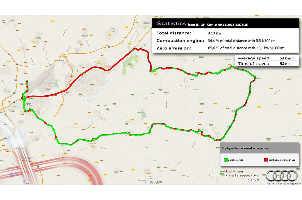 Audi Q7 e-tron route
