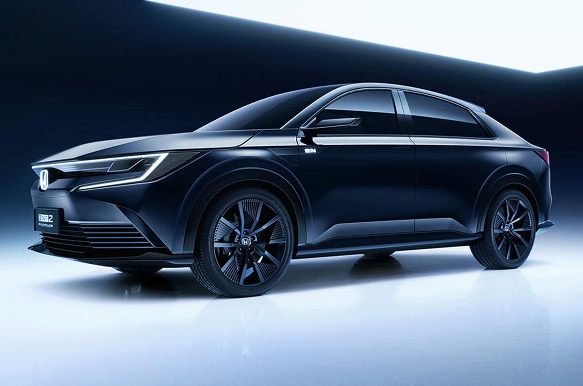 Honda E NP2 2023 front quarter static Honda E NP2 2023 front quarter static