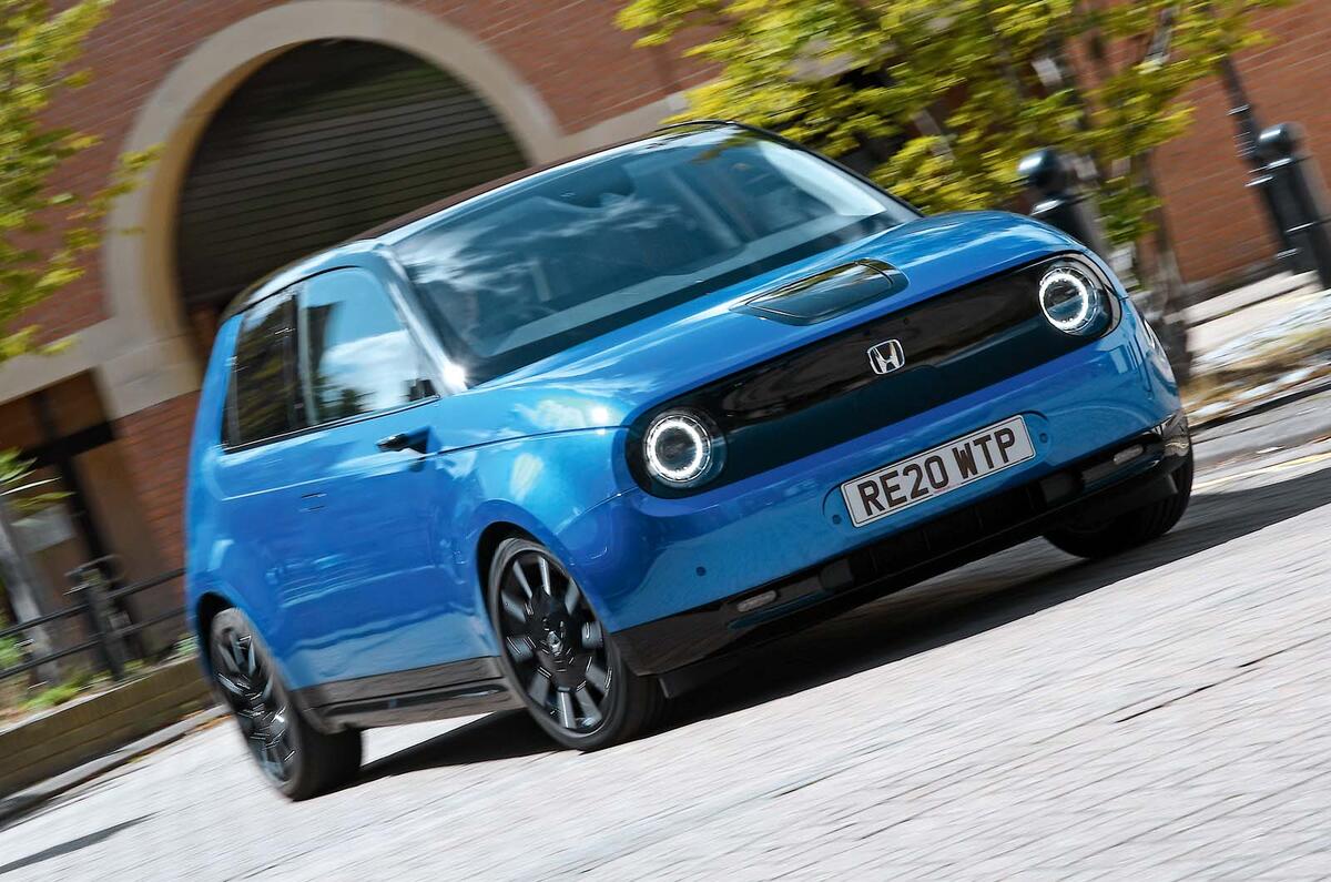 Honda E front cornering 