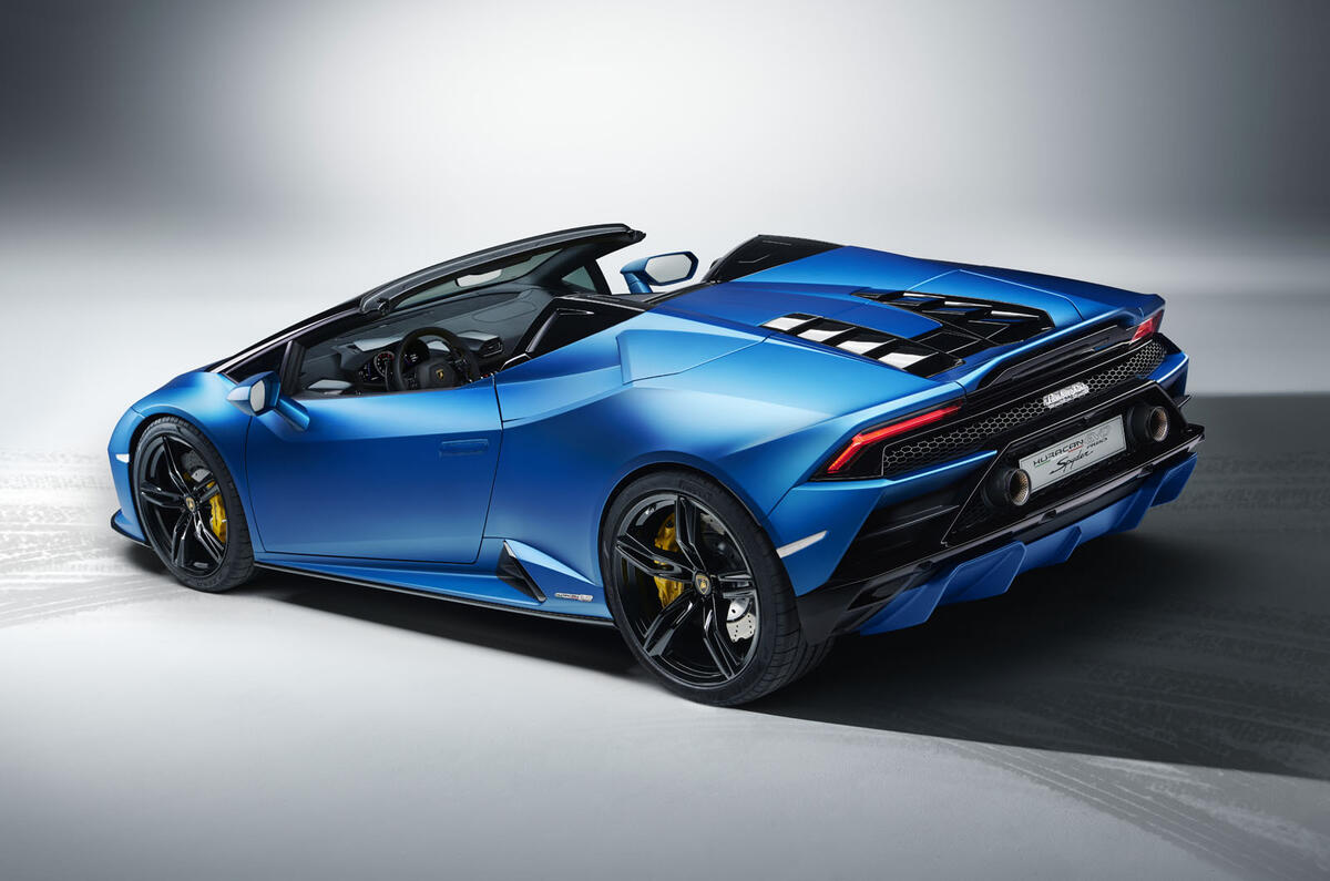 2020 Lamborghini Huracan Spyder - rear 3/4 2020 Lamborghini Huracan Spyder - rear 3/4