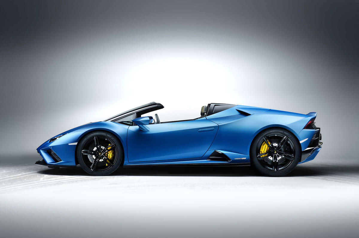 2020 Lamborghini Huracan Spyder - static side 2020 Lamborghini Huracan Spyder - static side
