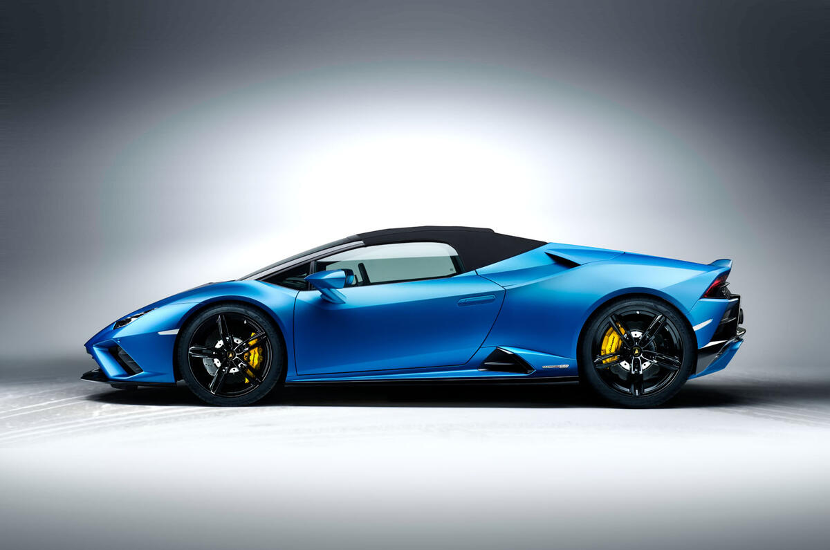 2020 Lamborghini Huracan Spyder - static side 2020 Lamborghini Huracan Spyder - static side