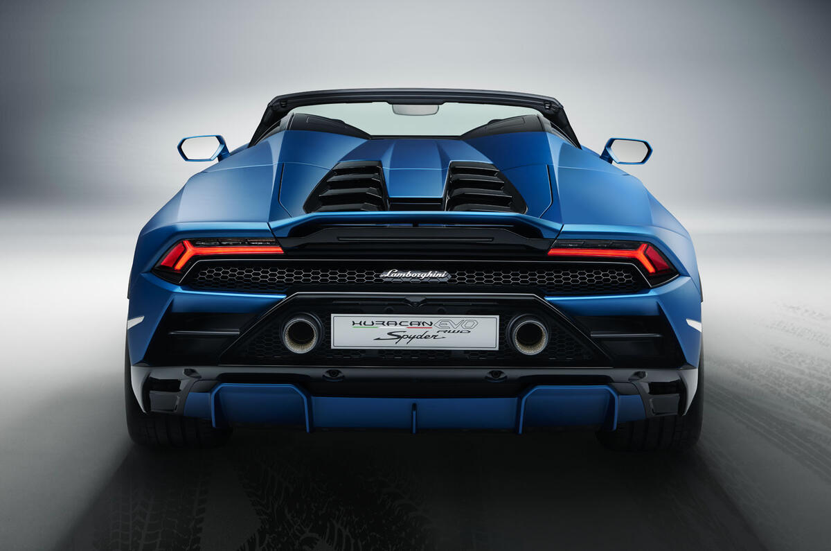 2020 Lamborghini Huracan Spyder - static rear 2020 Lamborghini Huracan Spyder - static rear