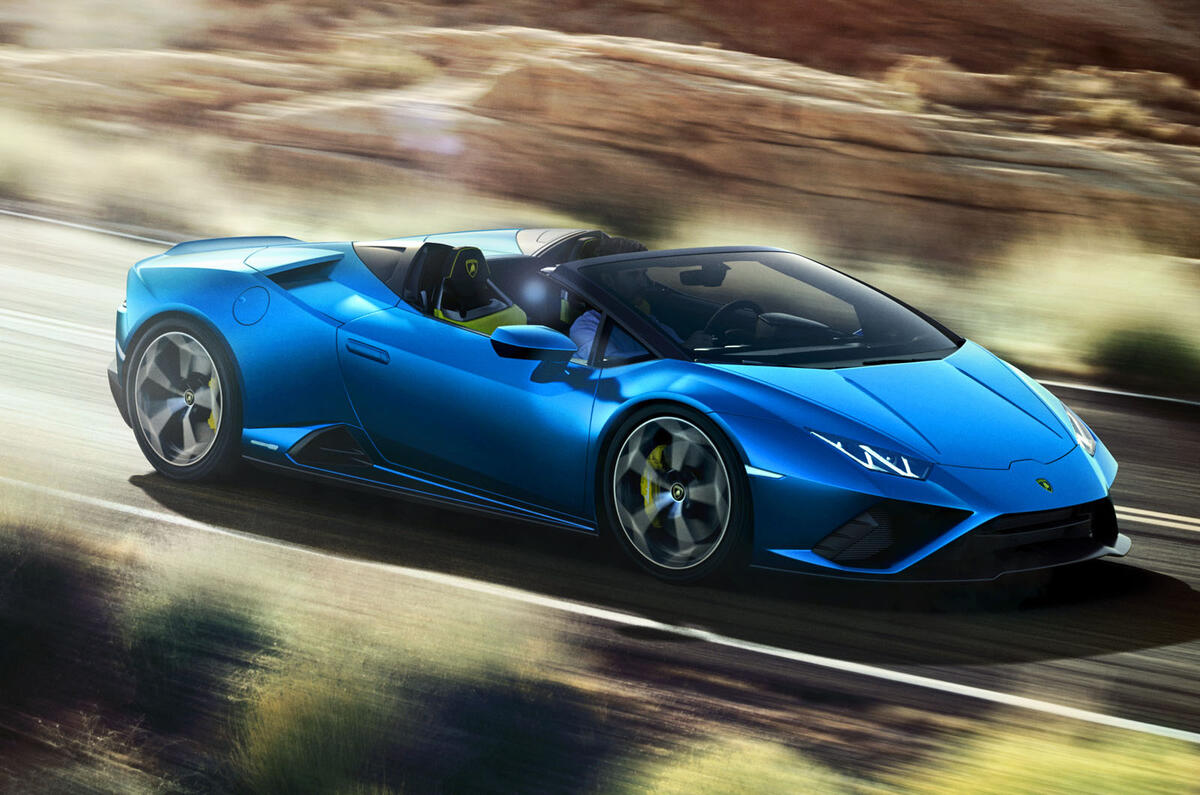 2020 Lamborghini Huracan Spyder - side 2020 Lamborghini Huracan Spyder - side